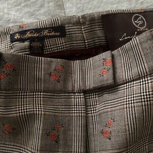 BROOKS BROTHERS Women's Floral Plaid Jacquard Pants Size 2